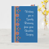 肩の手術のランゴリ・ブルーから体を縁どよくする カード (黄色い花)