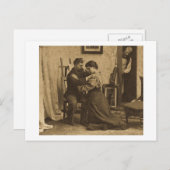 肩の腕アンティークグレースケールヴィンテージの立体表示 ポストカード (正面/裏面)