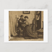 肩の腕アンティークグレースケールヴィンテージの立体表示 ポストカード (正面)