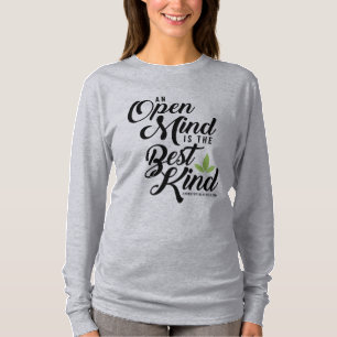 肩のCannatopiaの先入観のない考慮のワイシャツを離れた女性 Tシャツ
