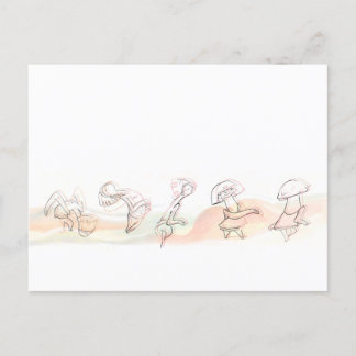 肩をすくめるしぐさのお祝いのダンス 案内ポストカード