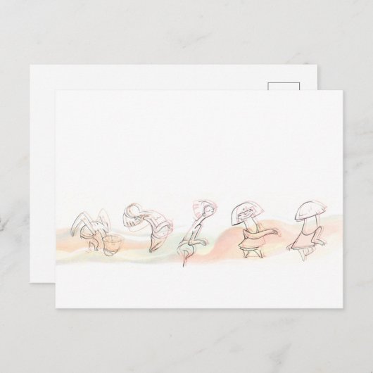 肩をすくめるしぐさのお祝いのダンス 案内ポストカード (正面/裏面)