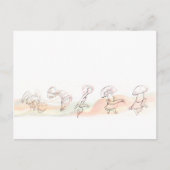 肩をすくめるしぐさのお祝いのダンス 案内ポストカード (正面)