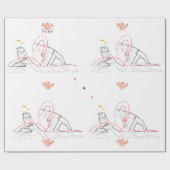 肩をすくめるしぐさの島の包装紙 ラッピングペーパー (フラット)