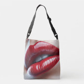 肩バッグと唇プリント クロスボディバッグ (裏面)