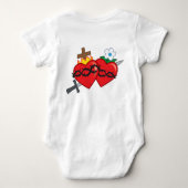 肩甲状乳児独占的クルーパー ベビーボディスーツ (裏面)