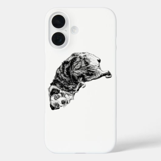 肩越しのオーストラリアン・シェパードのスマホケース Case-Mate iPhoneケース (裏面)