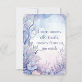 肯定かわいらしカード、紫のポジティブ引用文 (正面)