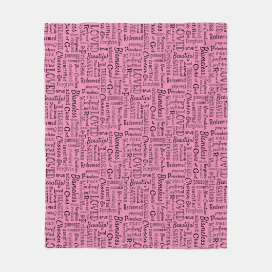 肯定の言葉ワードアート フリースブランケット (正面)