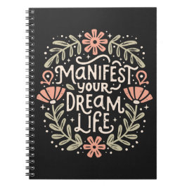 肯定を示すあなたの夢の人生を明らかにする ノートブック