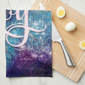 肯定アクアパープルブルー後を追ユーザ・ジョイ キッチンタオル (四つ折り)