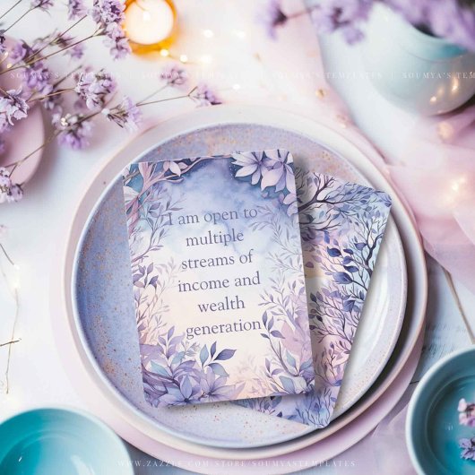 肯定カード、紫のポジティブ引用文プリント