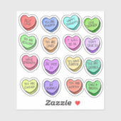 肯定キャンディ前向きハートビニールステッカー シール (シート)