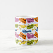 肯定パタ前向きーン – やる気を起こさせる引用文 コーヒーマグカップ (中央)