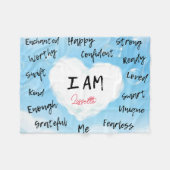 肯定パーソナライズされた毛布 フリースブランケット (正面(横))