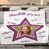 肯定ピンクモダンの写真の毛布 フリースブランケット