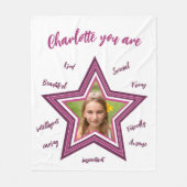 肯定ピンクモダンの写真の毛布 フリースブランケット (正面)