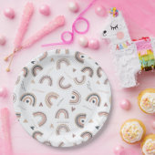 肯定ボホレインボーテーマパーティー紙プレート ペーパープレート (パーティー)