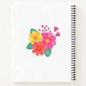 肯定モノグラムのピンクオレンジイエローフローラ ノートブック (裏面)