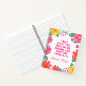 肯定モノグラムのピンクオレンジイエローフローラ ノートブック (内部)