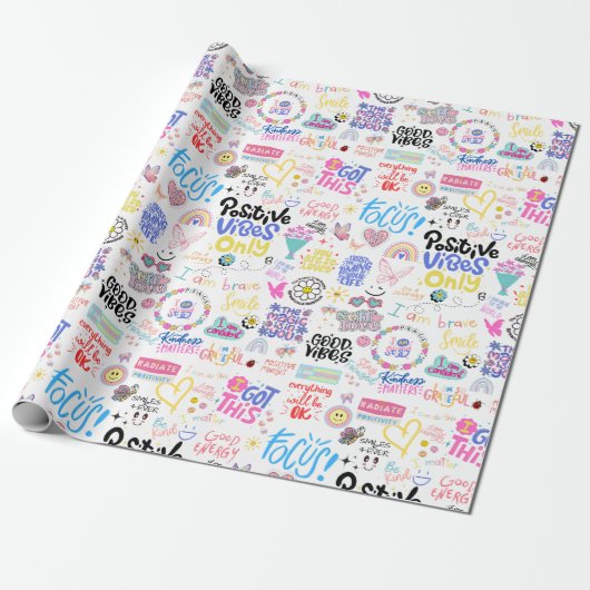肯定ラッ前向きピング紙 ラッピングペーパー (アンロールド)