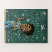 肯定付きアフリカ系アメリカ人少年 ジグソーパズル (横)