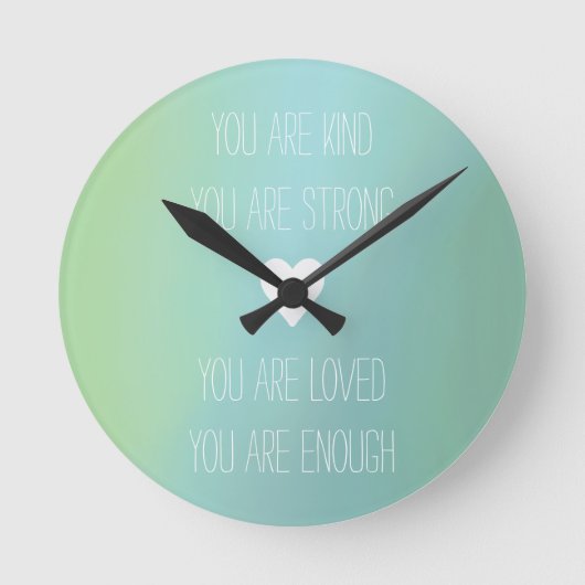 肯定前向き勇気付けられるカスタム贈与 ラウンド壁時計 (正面)