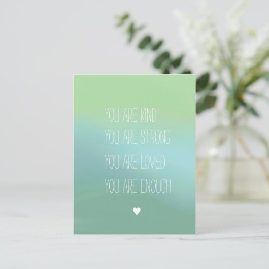 肯定前向き勇気付けられる文字ポスター ポストカード (スタンド正面)