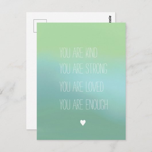 肯定前向き勇気付けられる文字ポスター ポストカード (正面/裏面)