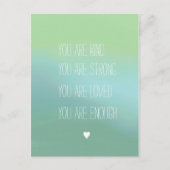 肯定前向き勇気付けられる文字ポスター ポストカード (正面)