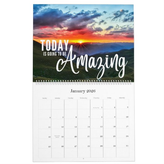 肯定前向き引用文自然画像 カレンダー (1月 2026)