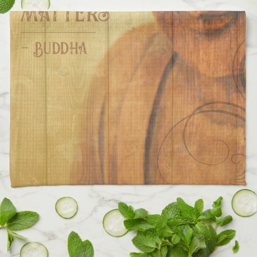 肯定前向き心マインドフルネス仏教引用文 キッチンタオル (折り畳み)