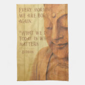 肯定前向き心マインドフルネス仏教引用文 キッチンタオル (縦)