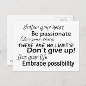 肯定前向き書 ポストカード (正面/裏面)