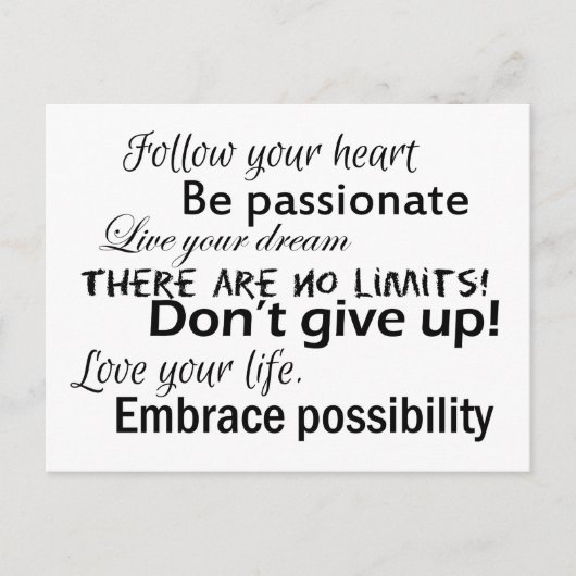 肯定前向き書 ポストカード (正面)