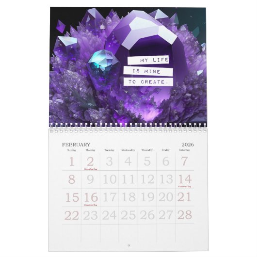 肯定前向き誕石の結晶の存在量 カレンダー (2月 2026)