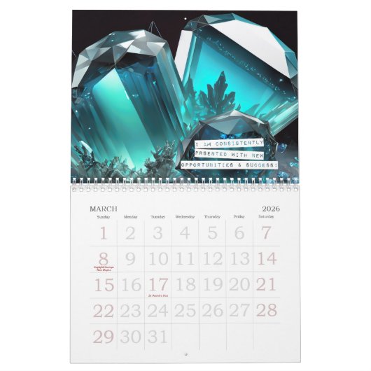 肯定前向き誕石の結晶の存在量 カレンダー (3月 2026)