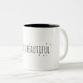 肯定前向き |人生は美しい ツートーンマグカップ (正面右)