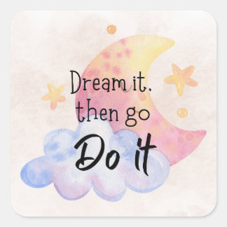 肯定前向き | 励ましのシール スクエアシール