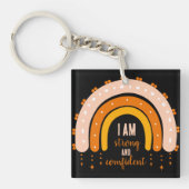 肯定引用文レインボーボホカラーブラック キーホルダー (正面)
