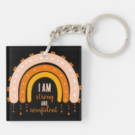 肯定引用文レインボーボホカラーブラック キーホルダー