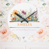 肯定感動的前向きフローラカスタム ラウンド壁時計