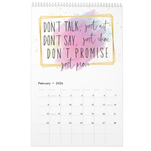 肯定昇華 カレンダー (2月 2026)