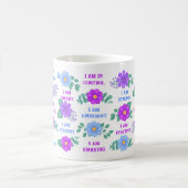 肯定独自の引用文を作成パープルフローラ コーヒーマグカップ (中央)