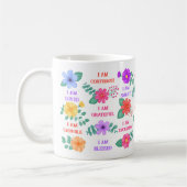 肯定独自の引用文鮮やかフローラ コーヒーマグカップ (左)