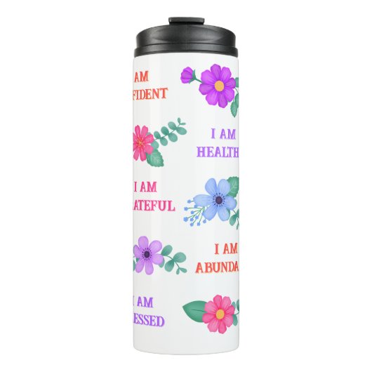 肯定独自の引用文鮮やかフローラ タンブラー (正面)