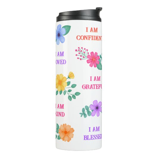 肯定独自の引用文鮮やかフローラ タンブラー (回転左)