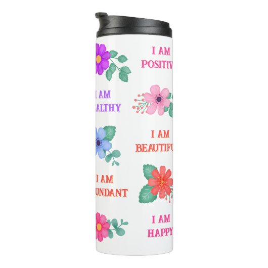 肯定独自の引用文鮮やかフローラ タンブラー (回転右)