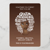 肯定的な黒い女性の言葉を奨励ブラウン 箔シーズンカード (裏面)