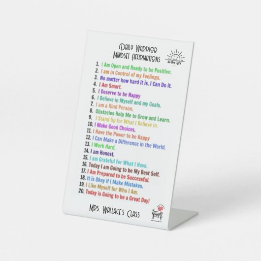 肯定的思考サイン 台座サイン (正面)